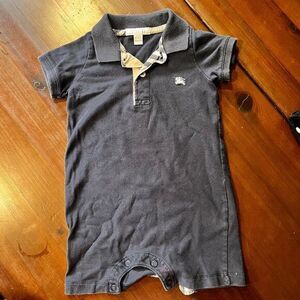 Burberry Navy Blue Blue Polo Romper